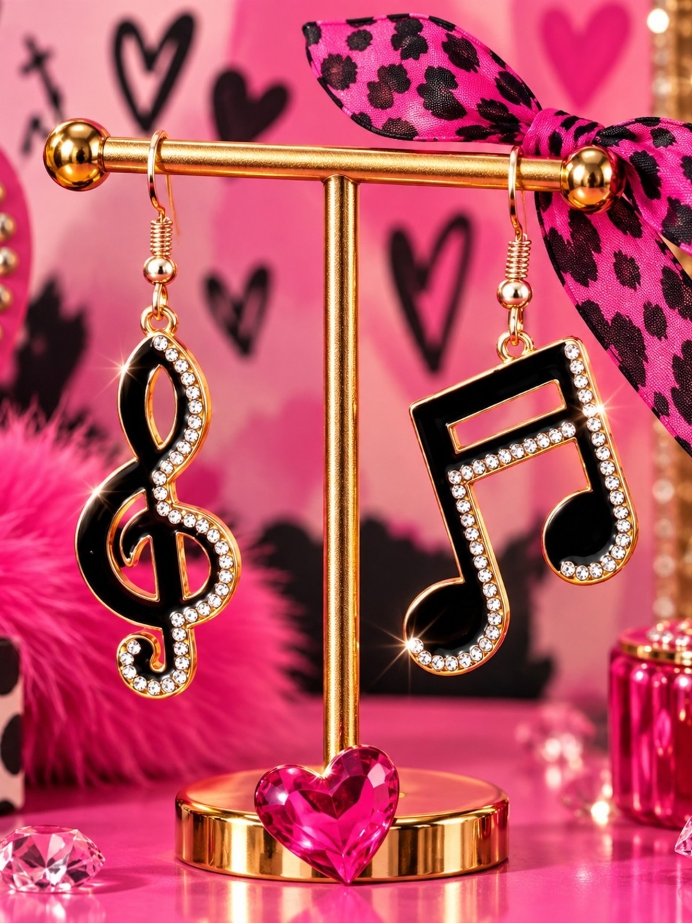 BETSEY JOHNSON MUSICAL NOTE EARRINGS